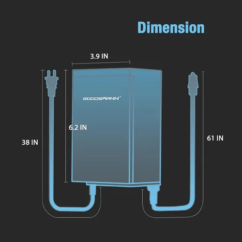 Vista 6 de GOODSMANN Transformador de bajo voltaje 45W Transformador de iluminación de paisaje para luces de paisaje de bajo voltaje con función