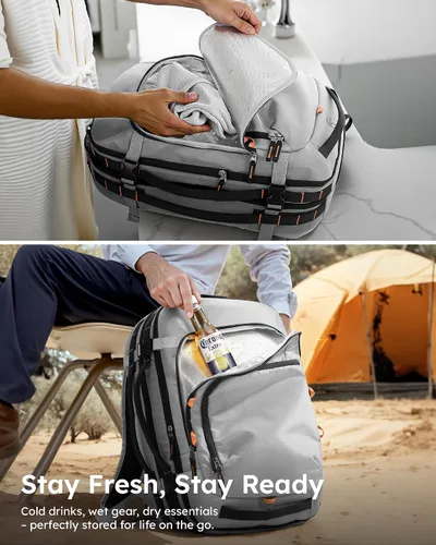 Vista 5 de Tolaccea - Mochila de viaje, aprobada para vuelos TSA, equipaje de mano para negocios, mochila resistente para computadora de gran tamaño, duradera