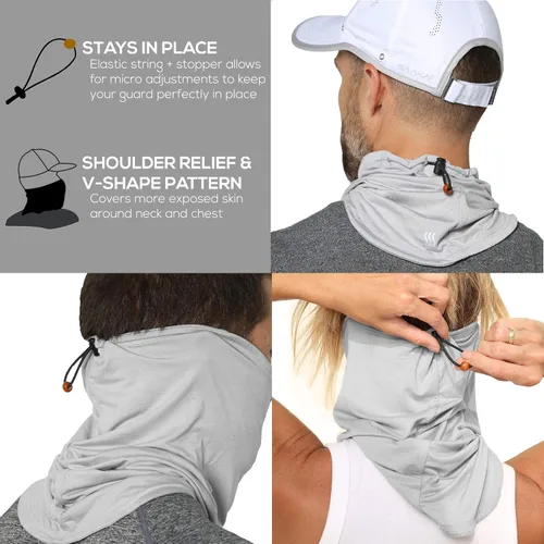 Vista 4 de SAAKA Pasamontañas ligero. Máscara y polaina para el cuello para esquí, snowboard, correr, pescar, al aire libre