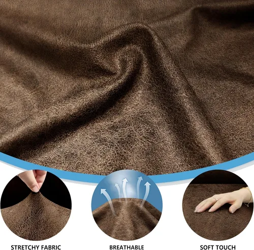 Vista 152 de Fundas para Sillón de 2 Piezas con Cojín en T, Fundas de Aspecto de Cuero para Sofá, Fundas para Sillas, Protector de Muebles Elástico, Funda
