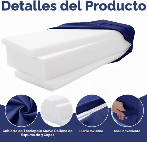 Vista 3 de MABOZOO Juego de cojines de yoga, funda de terciopelo de espuma de alta densidad para yoga restaurativo y meditación, almohada rectangular