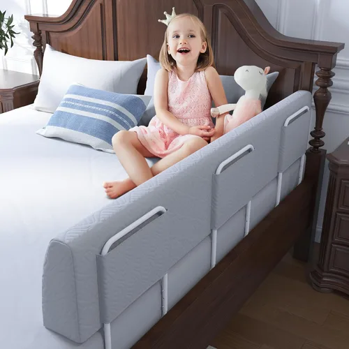 Vista 7 de FigTime Protector de cama para niños pequeños, riel de cama de espuma para niños pequeños, protector de riel de cama para niños pequeños, riel