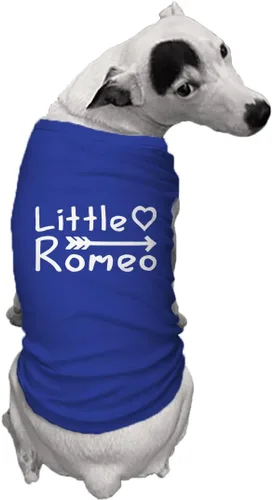 Vista 2 de Little Romeo - Stud Guapo lindo Julieta Love Dog Shirt (azul real, pequeño)