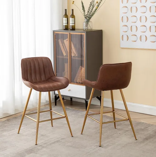 Vista 16 de Sidanli Blue - Juego de 2 taburetes de bar de terciopelo de 24 pulgadas con reposapiés, sillas de bar modernas para el hogar, isla de cocina, comedor