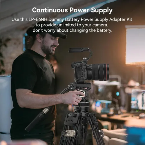 Vista 2 de Kit de adaptador de fuente de alimentación con batería ficticia SmallRig LP-E6NH para cámaras Canon R6 Mark III/II, R5, R5 C, R6, R7, R, 5D Mark
