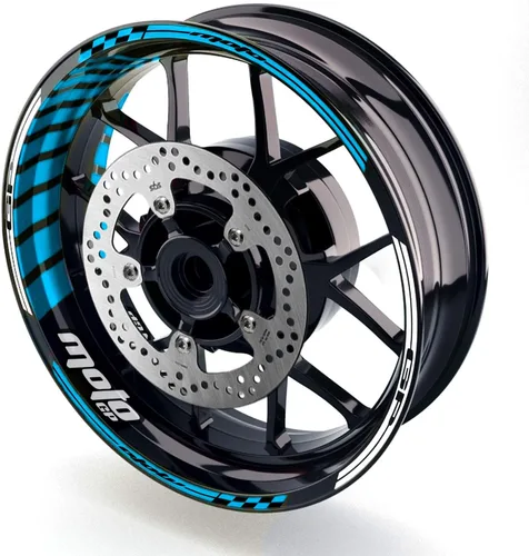 Vista 10 de MC MOTOPARTS Adhesivos para llanta de rueda 17 pulgadas Cinta adhesiva AA01 Compatible con GSX1300R GSXR1000 GSXR600 (Azul Aqua)