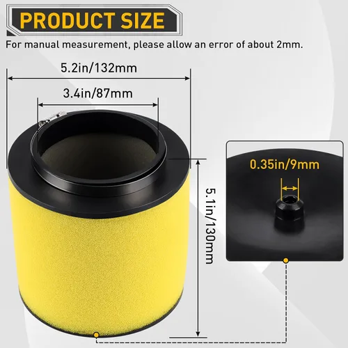 Vista 2 de 17254-HPO-A00 Filtro de aire para Honda pioneer 700 Foreman 500 Rincon 680 4x4 Big Red 700 MUV700 TRX680FA TRX680FGA TRX500FM TRX500FE SXS700M2