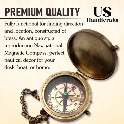 Vista 3 de Compass with Stamped Wooden Case