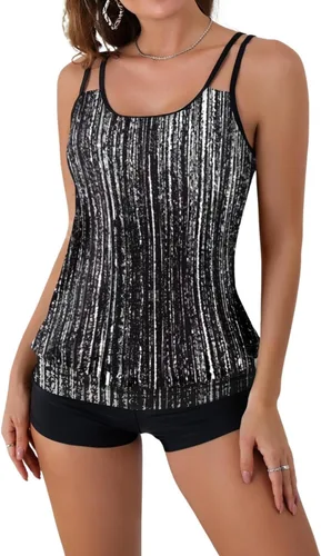 Vista 8 de B2prity Conjunto de traje de baño tankini para mujer con control de abdomen 08