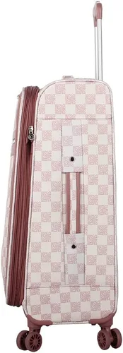 Vista 71 de Steve Madden Equipaje de diseñador, Chalet Gris Claro, Juego de maleta giratoria ligera expandible de 3 piezas - Juego de viaje