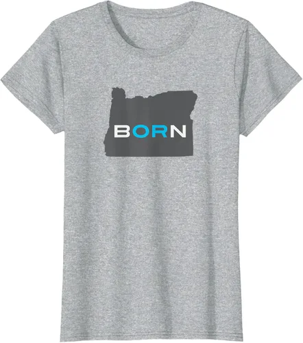 Vista 21 de Nacido en Oregon Camisa – Estado Mapa Born Idea de regalo, Negro