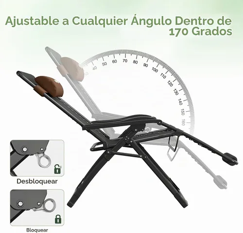Vista 6 de Amopatio Sillas de gravedad cero (1, marrón XL, 29 pulgadas)