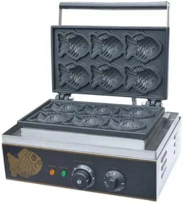 Vista 2 de FY-112 Máquina eléctrica de gofres tipo pescado japonesa Taiyaki Maker Freidora 220V