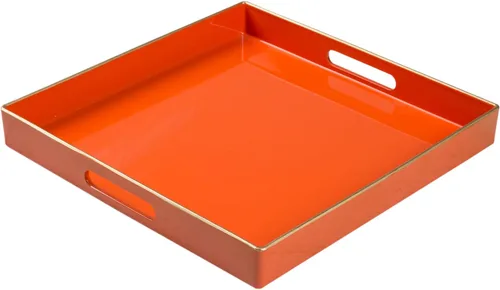 Vista 27 de MAONAME Juego de 2 bandejas decorativas rosadas, bandeja ovalada con asas