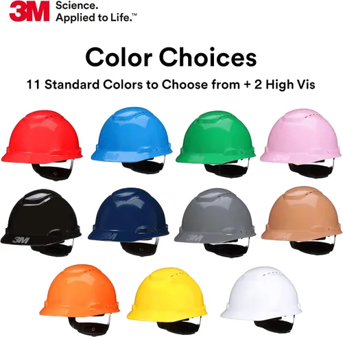 Vista 8 de 3M Hard Hat SecureFit H-700 Series - Casco de seguridad estilo gorra con sensor Uvicator, suspensión de trinquete de difusión de presión de 4 puntos