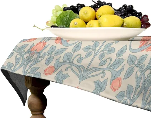 Vista 352 de Mantel Floral Retro de Pájaros, Diseño Original Bohemio William Morris Estampado Cubierta de Mesa para Hogar Picnic Fiesta Comedor Cocina William