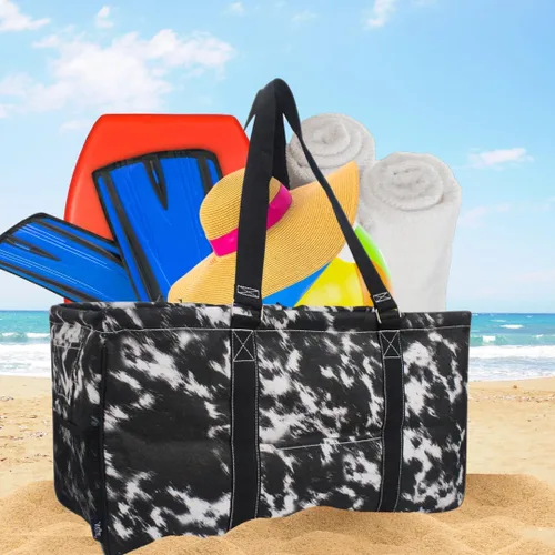 Vista 65 de NGIL Bolsa de comestibles reutilizable extra grande plegable de gran tamaño para comestibles, almacenamiento, picnic, playa, Estampado