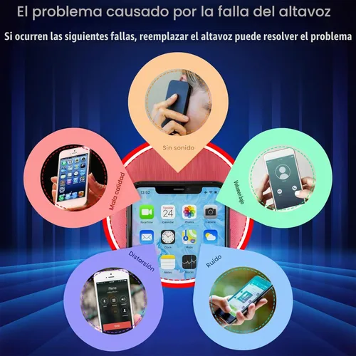 Vista 2 de Altavoz auricular para iPhone 13 - Reemplazo con luz, sensor de proximidad, cable flexible y herramientas