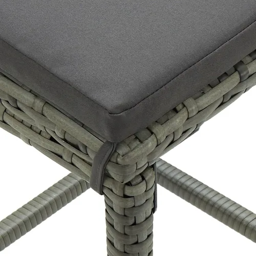 Vista 7 de bar Chairs,barstools,bar stools Set of 3,bar Table,sillas para barra de cocina,Bar Stools with Cushions 3 pcs Gray Poly Rattanbar Stool,bar