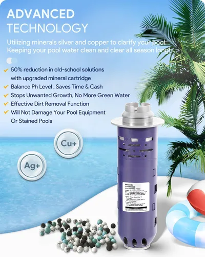 Vista 3 de Repuesto para Nature2 Duoclear 45 Cartucho mineral W28002 para todos los sistemas de piscina DuoClear Fusion Soft Vision Pro sobre el suelo