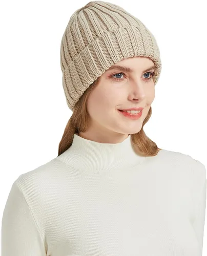 Vista 5 de NPQQUAN Gorro de punto de invierno cálido para mujer y hombre
