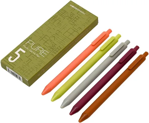 Vista 4 de Kaco - Bolígrafos retráctiles Pure de gel, punta extrafina, 0.5 mm, 5