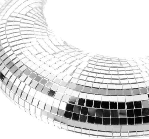 Vista 3 de DOITOOL Bola de discoteca, difusor de bola de discoteca colgante en forma de luna con cadena de 20 pulgadas para fiesta de discoteca, adornos