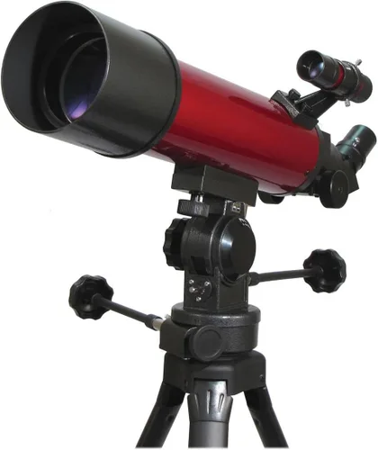 Vista 2 de Carson Red Planet - Telescopio refractor (25-2.205 x 3.150 in, RP-200), color rojo