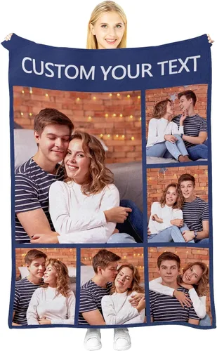 Vista 10 de Manta personalizada con imagen, manta personalizada para parejas, manta de fotos para sofá, familia, Navidad, Halloween, cumpleaños, boda, regalos