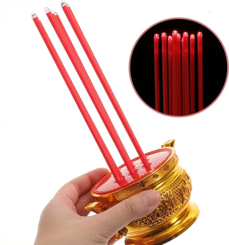 Vista 5 de NUOBESTY Led Decor Quemador de incienso eléctrico Quemador de incienso electrónico LED Lámpara de vela china budista para suministros budistas