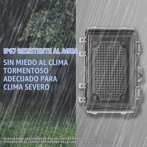 Vista 3 de MAKERELE Caja de conexiones de plástico ABS pequeña para exteriores, resistente al agua, con carcasa transparente con bisagras, universal