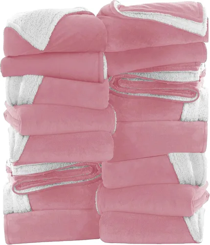Vista 65 de IR Imperial Rooms Mantas Sherpa de color rosa bebé tamaño King para cama – Paquete al por mayor de 9 mantas Sherpa – Manta suave y esponjosa