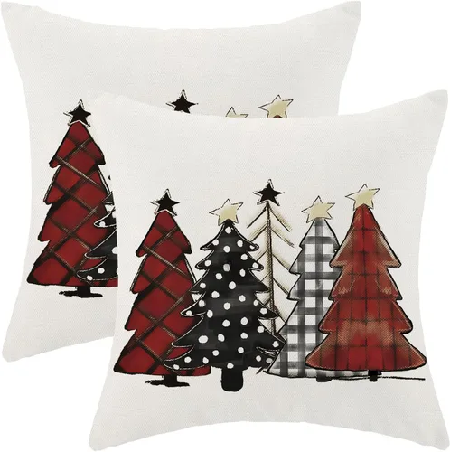 Vista 47 de Juego de 2 fundas de almohada de Halloween de 16 x 16 pulgadas, fundas de almohada de murciélagos negros y crema, fundas de cojín decorativas