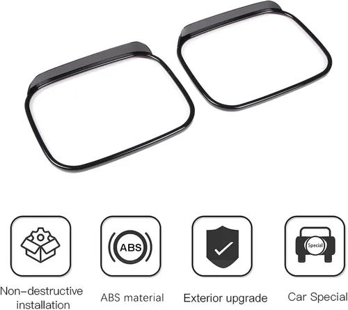 Vista 6 de Compatible con Hummer H2 2003-2009 - Espejo retrovisor de lluvia, espejo retrovisor, cejas de lluvia para accesorios Hummer H2 2003-2009 (negro)