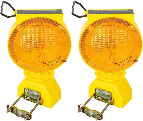 Vista 8 de Luces de advertencia solares industriales, impermeables, recargables, luces de advertencia de barricada de seguridad, señal de tráfico intermitente