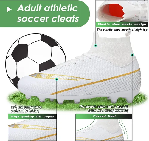 Vista 6 de CBUSTER Soccer Cleats Mens Women Outdoor Soccer Shoes for Big Boy AG TF