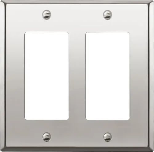 Vista 26 de ENERLITES Placa de pared metálica decorativa para interruptor o tomacorriente, resistente a la corrosión, tamaño de 2 segmentos, 4.50" x 4.57