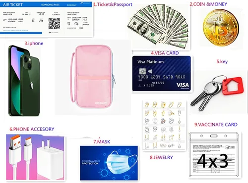 Vista 7 de Soporte para pasaporte, Rosado, Multifunción