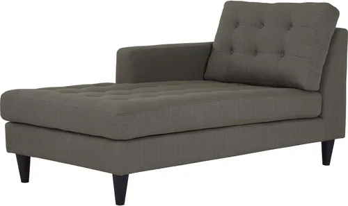 Vista 18 de Sofá esquinero Modway Empress, estilo de mediados de siglo, tapizado de tela en avena, Tela, Celeste