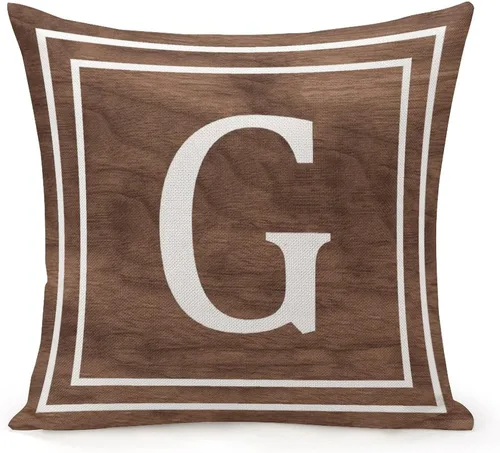 Vista 10 de Funda de almohada decorativa con diseño de letras blancas y monograma D, para sofá, dormitorio, automóvil, 16 x 16 pulgadas