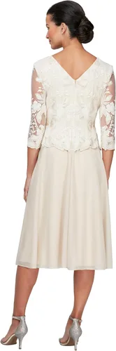 Vista 2 de Alex Evenings Vestido de mujer con corpiño bordado hasta la rodilla, vestido para madre de la novia, vestido de invitada de boda