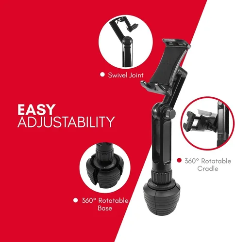 Vista 13 de Macally Soporte para tablet – Soporte resistente para iPad para automóvil, camión y vehículo – Se adapta a dispositivos de 3.5 a 8 pulgadas de ancho
