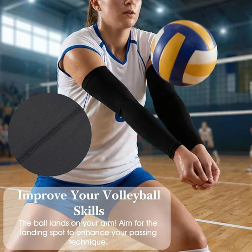 Vista 8 de Volleyball Arm Sleeves Youth Girls Kids Arm Sleeves Breathable Elastic Compression Sleeve for Football, Basketball