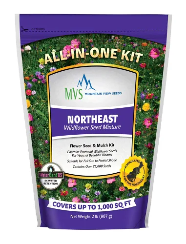 Vista 2 de Mountain View Seeds 106485 Semilla de hierba de flores silvestres del medio oeste, 2 libras