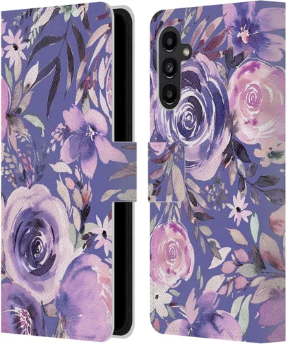 Vista 113 de Head Case Designs Officially Licensed Ninola Abstract Poppies Lilac Floral Leather Wallet Case Compatible with Samsung Galaxy A07 4G