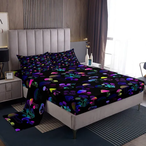 Vista 18 de Erosebridal Juego de ropa de cama para niños, sábanas kawaii con diseño de gato, tamaño individual, juego de cama de 3 piezas con 1 sábana bajera, 1