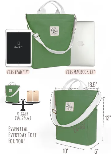Vista 3 de Lily queen Women Canvas Tote Handbags Casual Shoulder Work Bag Crossbody