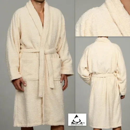 Vista 7 de SUPERIOR Bata de rizo unisex de algodón, batas suaves y absorbentes para hombres y mujeres, accesorios de baño