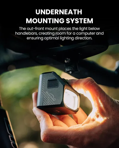 Vista 4 de Magicshine EVO 1100 Smart Bike Light with Cut-Off Beam – Glare-Free USB-C Rechargeable Bicycle Headlight, Underneath Mount Compatible with Garmin