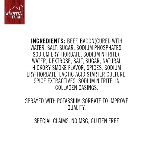 Vista 3 de Wenzel's Farm Palitos de tocino y carne de res │ Palitos de aperitivos │ Sabrosos, Ahumados naturales │ Alto en proteínas, bajo en carbohidratos │